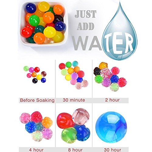 Large Water Beads, 11OZ (300 pcs) Water Gel Jelly Beads Rainbow Mix Growing Balls for Kids Tactile Sensory Toys, Vases, Plants, Wedding and Home Decorationoz (Large) - Thumbnail 2