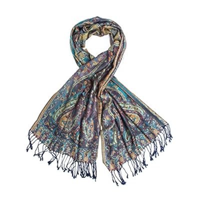 Bohomonde, Jyati Scarf, Pashmina Indian Paisley Traditional Jacquard Scarf - hand made in Nepal Bohomonde, Jyati Scarf, Pashmina Indian Paisley Traditional Jacquard Scarf - hand made in Nepal