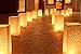 LANKER 24 Pack Luminary Bags - Sunburst Design Candle Bags - Flame Resistant Light Holder - Candleholders Decorations for Wedding, Halloween, Birthday, Party and Event Occasion - White (Sunburst)