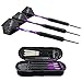 Amnzone Professional Tournament 22 Grams Steel Tip Darts with Hard Case, Aluminum Shafts and Black Coated Metal Barrels and PET Flights, 4 colors available