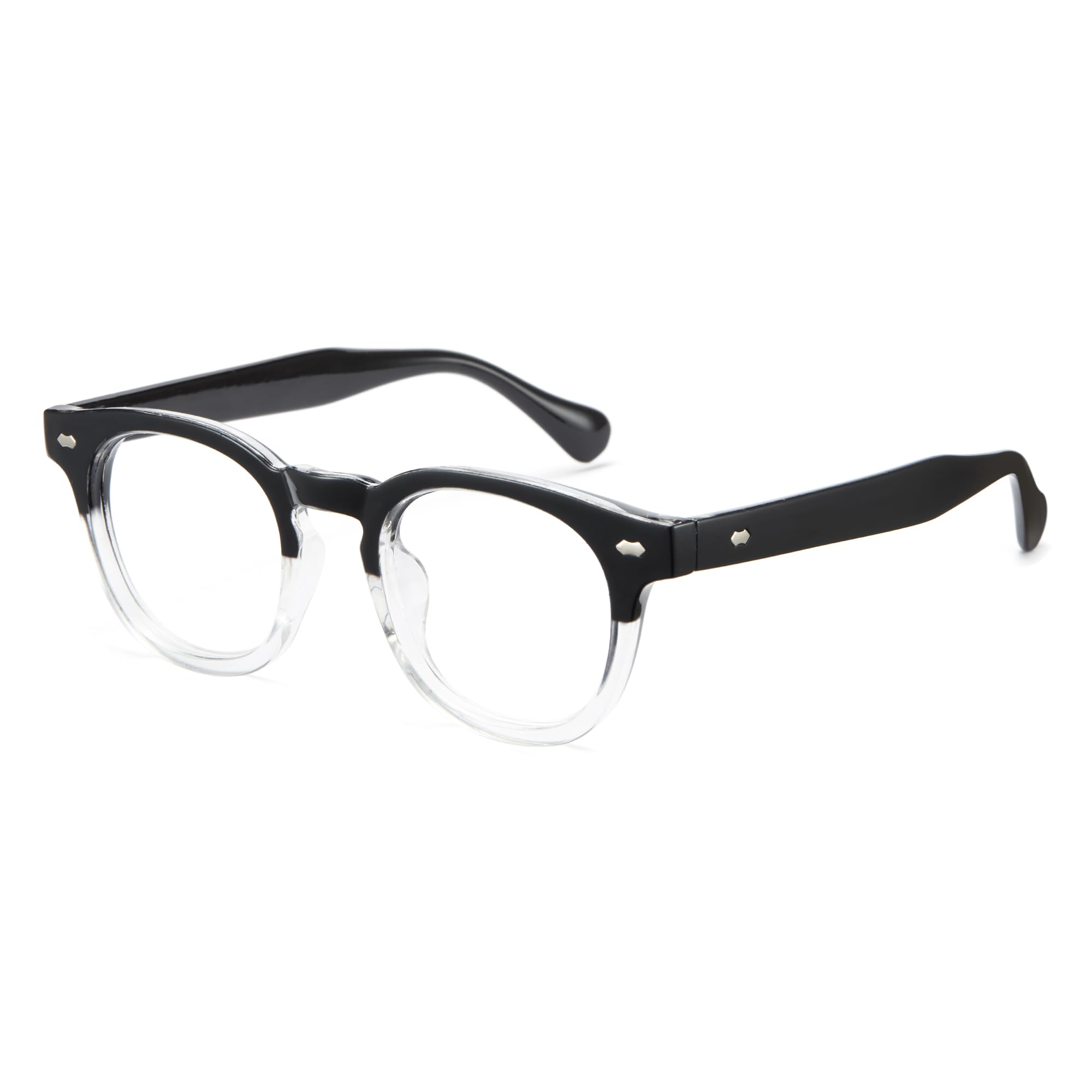 Cyxus Thick Frame Computer Glasses Blue Light Glasses for Men Women Reduce Eye Strain UV Blocking for Computer Screen (Clear) 8155T22