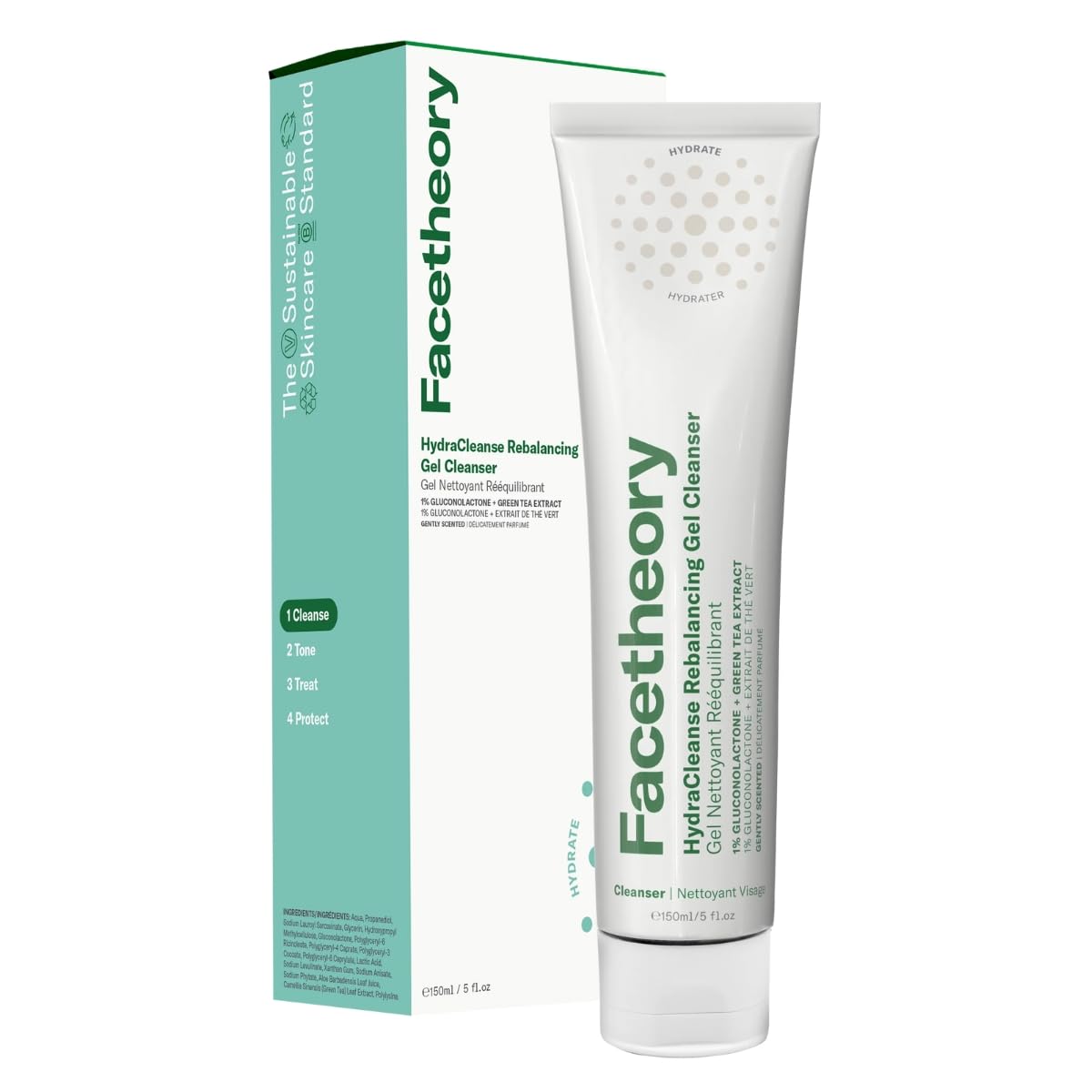HydraCleanse Rebalancing Gel Cleanser with 1% gluconolactone and green tea extract