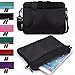 Kroo Tablet Sleeve Messenger Bag with Shoulder Strap Neoprene Protective Cover Case (Classic Black)