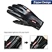 RGCTL Winter Sport Gloves, Leather Gloves with Full Finger Touchscreen and Fleece Liner for Outdoor Activities Cycling Men Women One Size Fit Most