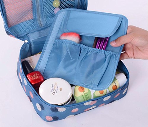 Muranba Travel Cosmetic Makeup Toiletry Case Bag Wash Organizer Storage Pouch Handbag (Blue)