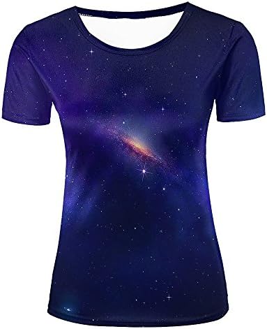 Womens Sport Tshirt 3D Pattern Nebula Galaxy Summer Casual Fashion Shirt XL