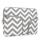 ivencase 13-13.3 Inch Canvas Fabric Soft Zipper Sleeve Portable Carrying Bag Cover with Pockets / Compartments for Laptop / Notebook / Ultrabook / Macbook Air / Macbook Pro / Pro Retina 13.3" ( Gray )