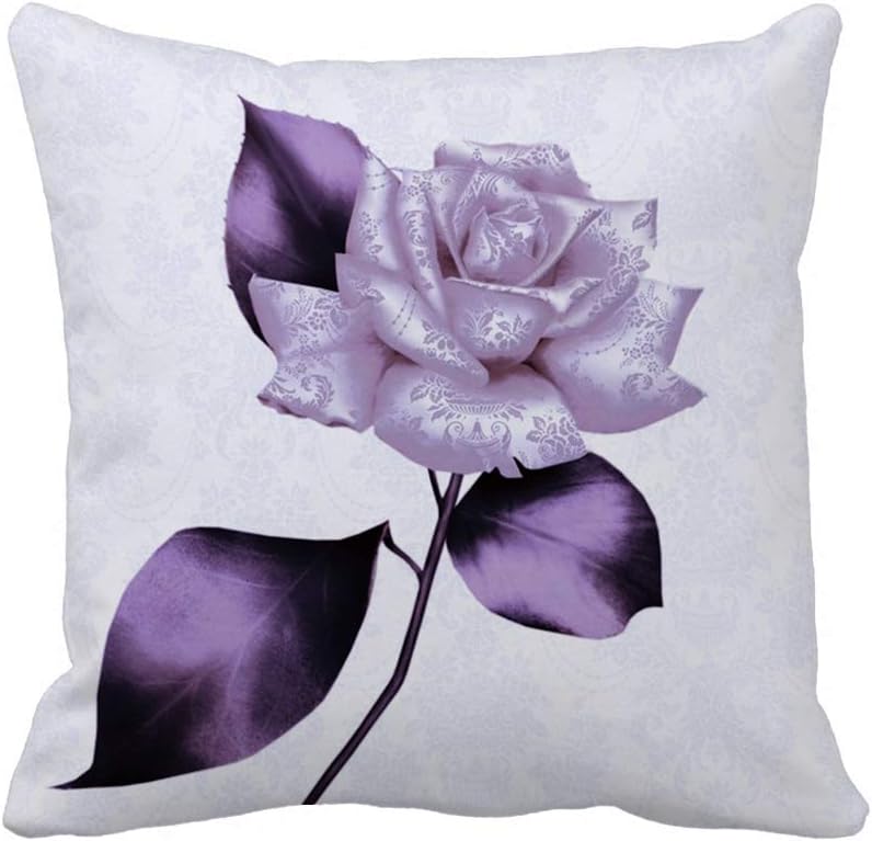 Amazon Com Uoopoo Purple Rose Accent Throw Pillow Covers