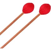 2Pcs Marimba Mallets Medium Hard Yarn Head with Maple Wood Handle | Mushroom-shaped Head Wrapped Strong Nylon Yarn 16.5 Inches Wood Handles for Beginners Students and Music Lovers