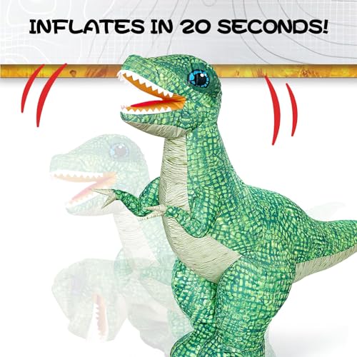 Remote Control Dinosaur Toys, Realistic Electric 2.4GHz Remote Control Inflatable Dinosaur Toy, with 360°Rotation, Forward & Backward, Rechargeable Walking Dinosaur Toy for Kids 6+ Birthday Gifts
