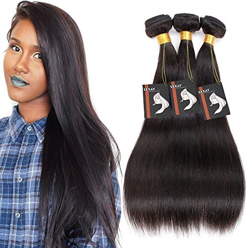 Brazilian Human Hair Bundles Straight 8A Unprocessed Brazilian Straight Virgin Hair Natural Color (10 12 14)