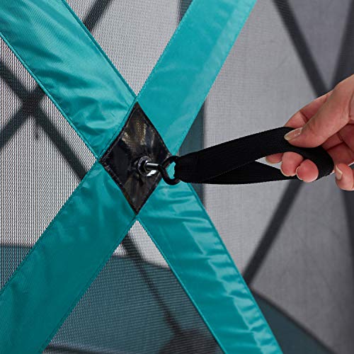 MasterCanopy Escape Shelter, 6-Sided Canopy Portable Pop up Gazebo Durable Screen Tent Bug and Rain Protection (6-8 Person), Emerald Green/Beige