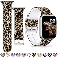 Merlion Compatible with Apple Watch Band 38mm 42mm 40mm 44mm for Women/Men,Silicone Fadeless Pattern Printed Replacement Floral Bands for iWatch Series 4/3/2/1