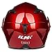 ILM Motorcycle Helmets Modular Dual Visor Flip-up Full Face Street Bike Racing Helmet DOT 5 Colors Model 808 (L, Red)