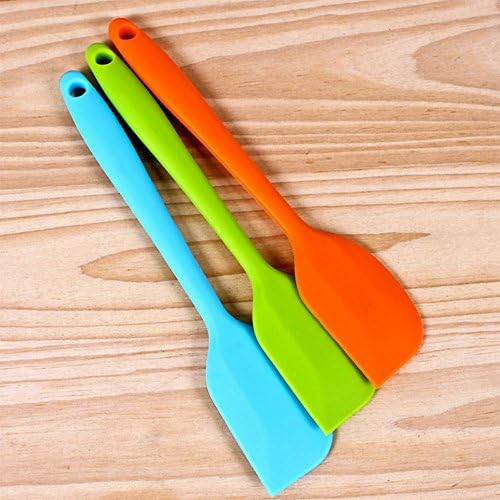 MFINHOME Soft Flexible Heat Resistant Silicone Spatulas With Right Round Angled Head Cooking Utensil Tools