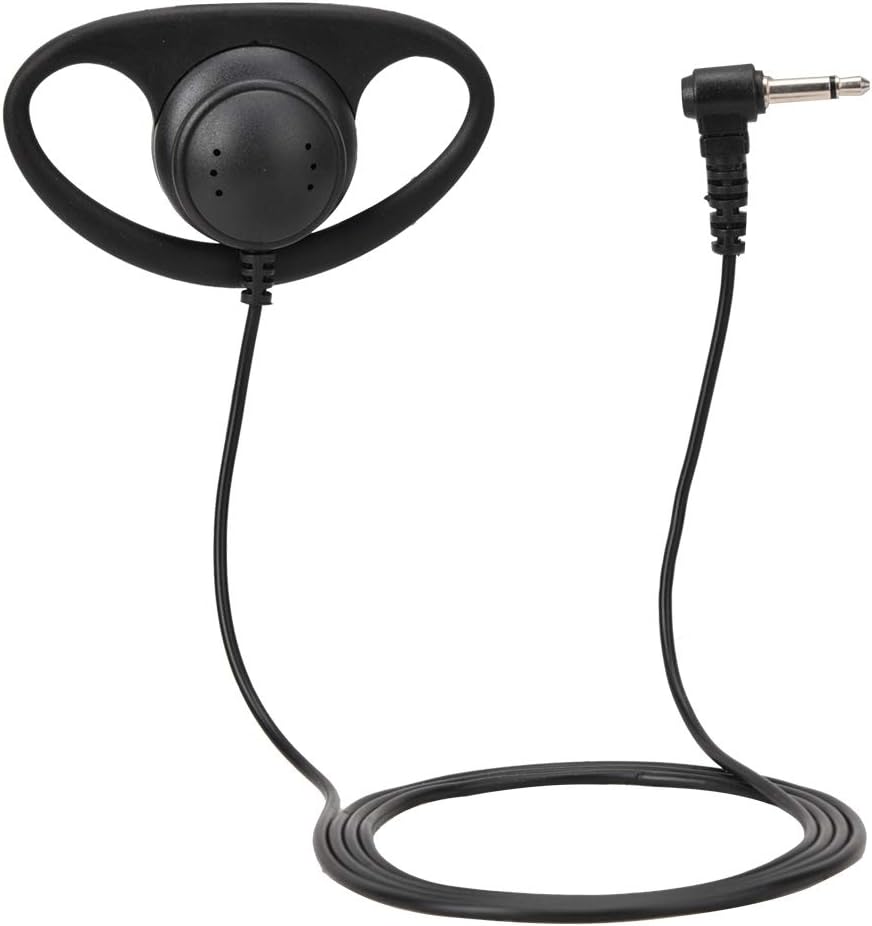 Diyeeni D-Shape Walkie Talkie Headset, 3.5mm Two-Way Radio Headset, Safety Ear Clip Ear with 90cm Cable