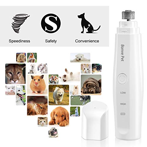 Pet Nail Grinder Electric Paw Trimmer Clipper Portable & Rechargeable Gentle Painless Paws Grooming Trimming Shaping Smoothing for Small Medium Large Dogs Cats