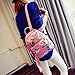 Kemilove Women Girls Floral Printing PU Leather Shoulder Bag Backpack (Pink)