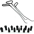 Houshan Paintless Dent Repair Tools 6 Pieces of Dent Removal Rods with Awl Head Paintless Dent Removal Kit Car Auto Body Dent Removal of Hail Dents and Door Ding (3pcs Rod 12 pcs Pen)