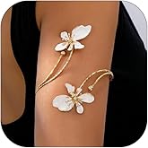 LNNVKRV Flower Arm Cuff Bracelets for Women Adjustable Colourful Flower Upper Arm Cuff Bangle Boho Drip Oil Floral Open Bangle Bracelet Fashion Arm Cuff Jewelry for Women