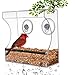 Crystal Clear Bird Feeder - Suction Window Feeders Birds, Cats and Kids Love - Easy to Clean and Fill - See Cardinals, Finches and Orioles Feed Inches from Kitchen Windows