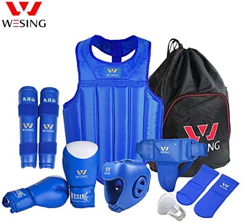 Wesing Professional Men Women MMA Martial Arts Boxing Muay Thai Sparring Competition Gear Set with Bag