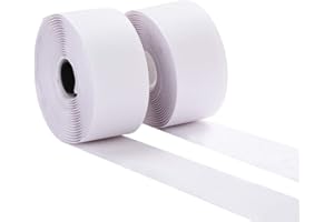 2 Inches Hook and Loop Tape 5.46 Yards (16.4 Feet) Self-Adhesive Strips Sticky Back Fastener, White