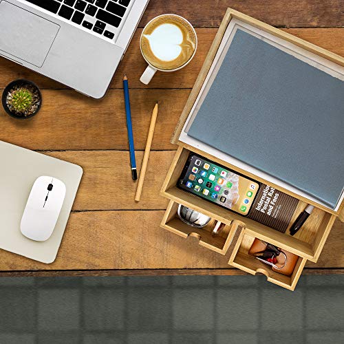 Prosumer’s Choice Bamboo Desk Organizer with 3 Drawers for Office Supplies, Includes Top Shelf for 8.5 x 11” Paper - Thumbnail 4