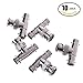 OdiySurveil (TM) 10Pack T Shape BNC Male Jack to Double Female Plug Tee Connector Splitter