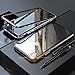 Magnetic Adsorption Case for iPhone XS MAX , [360 Full Body Protection] [Metal Frame] [Support Wireless Charge] Ultra Thin Clear Hard Tempered Glass Back Cover for iPhone XS MAX 6.5'' [Clear Black]