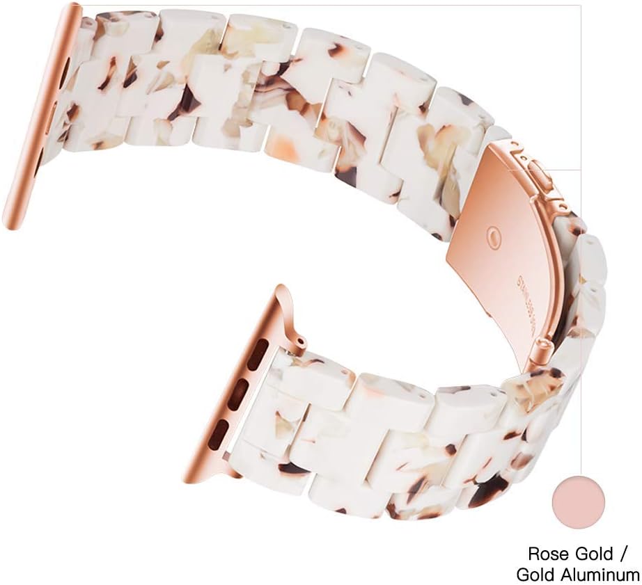 Light Compatible with Apple Watch Strap 41mm 40mm 38mm-Fashion Resin Apple Watch Series 9 Serie 8 Strap,Apple Watch Straps Women Men,Compatible with Apple Watch Serie 9 8 7 SE 6 5 4 3 2 1(41/40/38mm) - Image 5