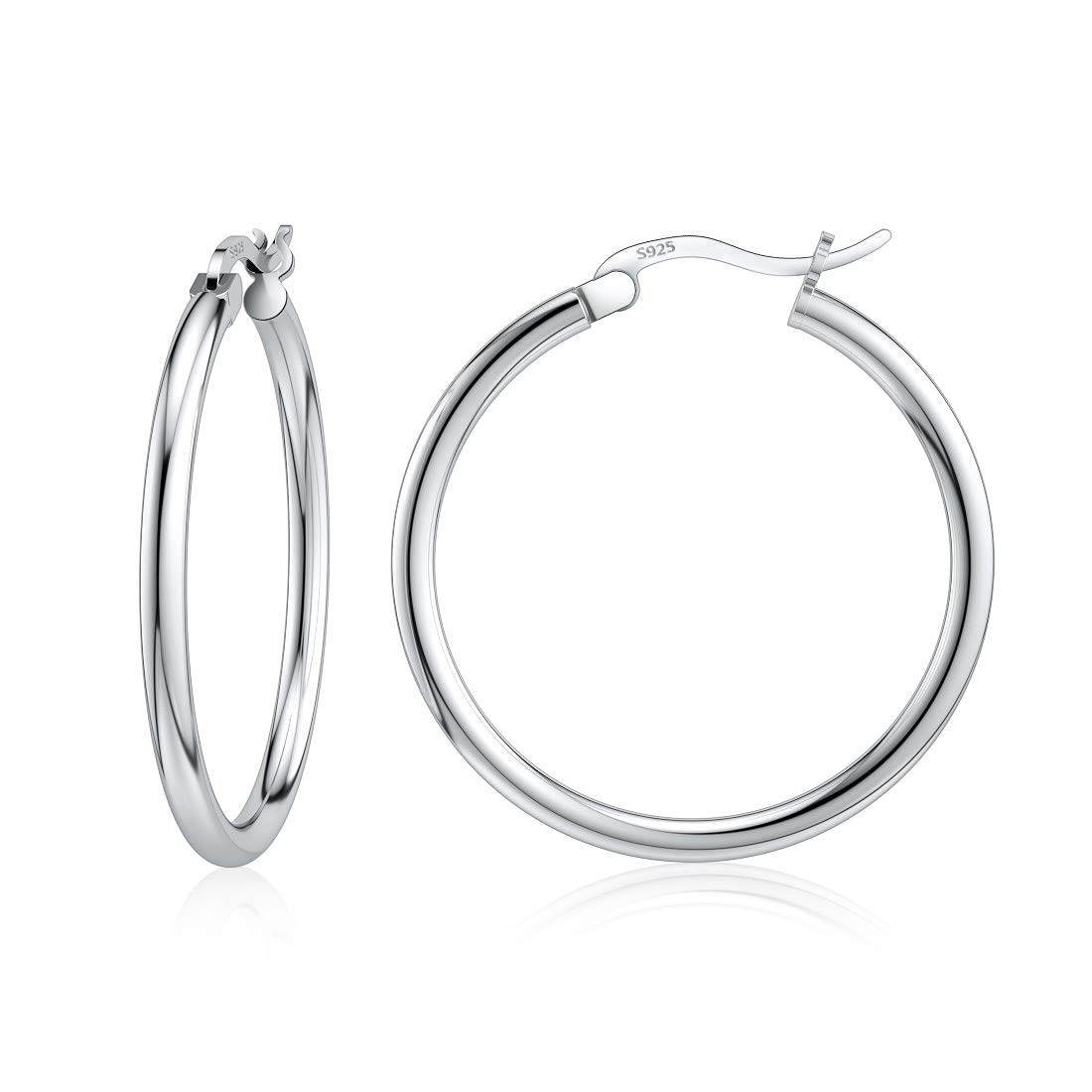 DALARAN 25mm Hoop Earrings for Women Sterling Silver Hoops — image 1