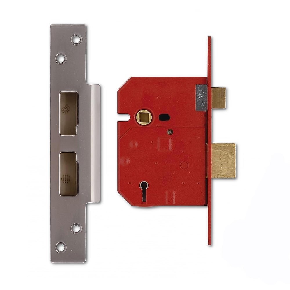 Union Locks 2234E 5 Lever BS Mortice Sash Lock 67mm - Satin Chrome Finish (Boxed)