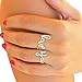 CISHOP 2pcs Set Romantic Handmade LOVEYOU Stack Plain Above Knuckle Rings Band Mid Finger Rings