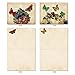 The Best Card Company - 10 Boxed Note Cards with Flowers - Blank Assorted Floral Notecards Bulk (4 x 5.12 Inch) - Fluttering Words M6477OCB