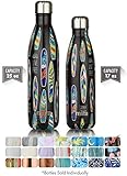 MIRA Vacuum Insulated Travel Water Bottle | Leak-proof Double Walled Stainless Steel Cola Shape Sports Water Bottle | No Sweating, Keeps Your Drink Hot & Cold | 25 Oz (750 ml) (Surf)