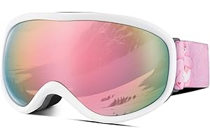 GGBUY Kids Ski Goggles Snowboard for Children, Youth, Snow Goggles Over Glasses for Boys or Girls Aged 3-14