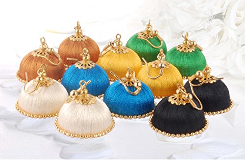 Krishna handmade indian chandelier jhumkas [multicolour] [small -…