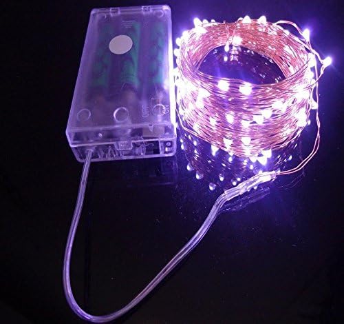 Toygully 20 LED Warm Pink Copper Decorative String Lights with 3 AA Battery Operated (2M)