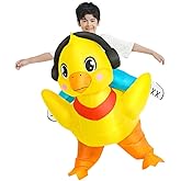 KOOY Kids Halloween Inflatable Costume, Ride On Duck Air Blow up Funny Inflatable Suit, Halloween Costumes for Girl/Child
