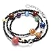 QGEM Solar System Bracelet/Necklace Universe Galaxy The Nine Planets Guardian Star Healing Jewelry-Black Beads