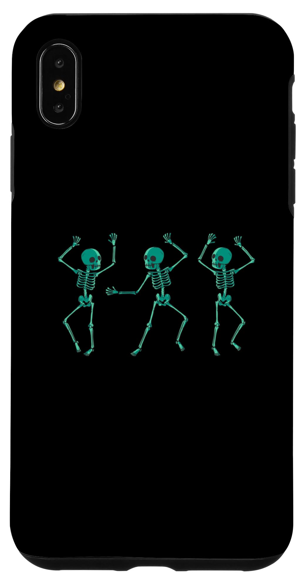 iPhone XS Max Dancing Green Skeletons: Funny Halloween Skeleton Case
