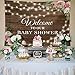 Allenjoy 7x5ft Rustic Floral Wooden Backdrop Wrinkle Free Baby Shower Bridal for Studio Photography Pictures Brown Wood Floor Flower Wall Background Newborn Birthday Party Banner Photo Shoot Booth