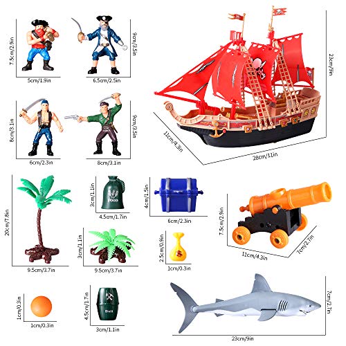 BeebeeRun Pirate Ship Action Figures Toys Pirate Vessel Plastic