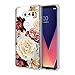 for LG V30 / LG V30 Plus/LG V30S Thinq/LG V35 / LG V35S ThinQ Case, LEEGU Scratch Resistant Floral Printed Clear Design Hard Plastic and TPU Gel Bumper Protective Cover Slim Case - Colorful Flower