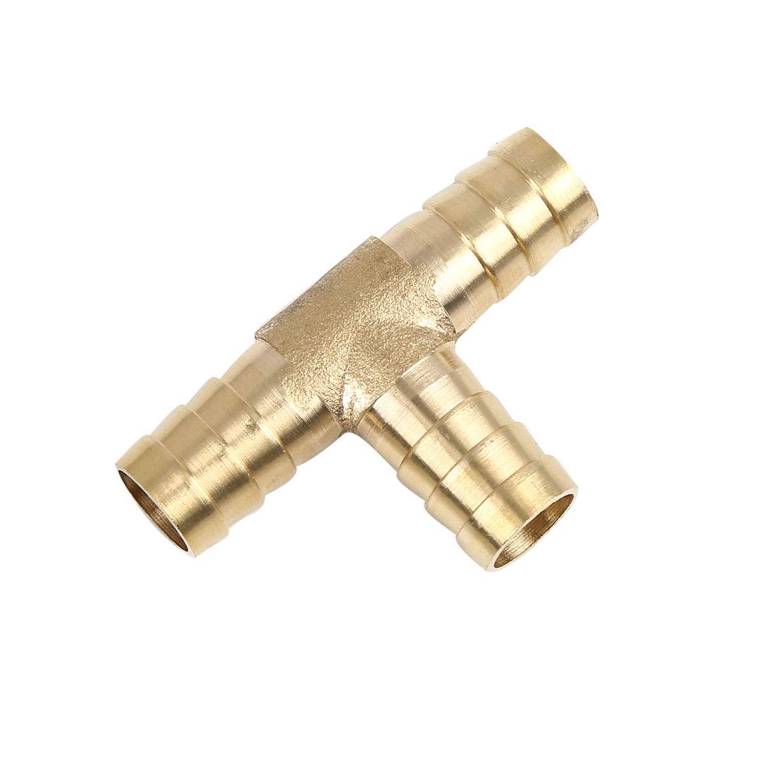 X AUTOHAUX 12mm Hose Barb Brass Joiner Tee 3 Way Adaptor for Air Water Oil Pipe
