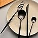Huluwa Flatware Set Stainless Steel Cutlery Set Dinnerware Steak Knife and Fork and Spoon Tableware Set, Matte Black, 1 Set