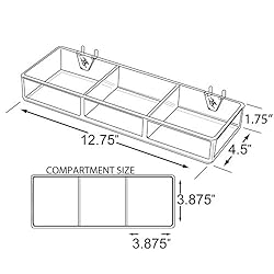 Azar Displays 225503-2pack 3-Compartment Tray for