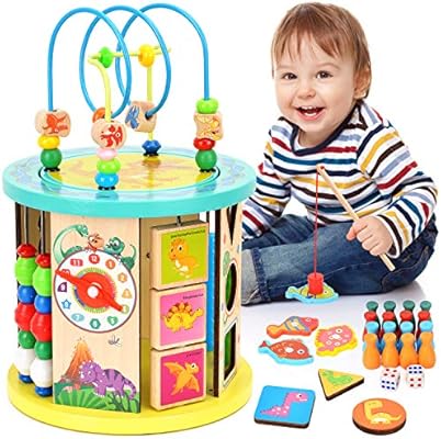 toyventive wooden kids baby activity cube