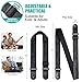 Planet Guitar Strap (Black) for Electric Guitar Acoustic Bass Ukulele-Soft and Comfortable Shoulder Belt with Genuine Leather End Fit Kids,Women and Men.